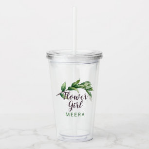 Flower Girl Foliage Personalised Acrylic Tumbler