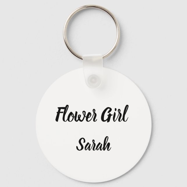 Flower girl Gift Custom Name Gifts Wedding Key Ring (Front)