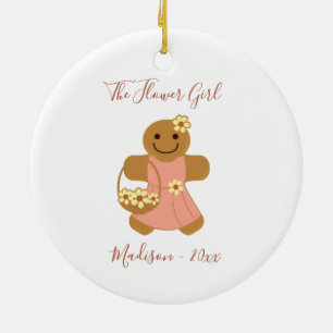 Flower Girl Gingerbread Christmas Ceramic Tree Decoration