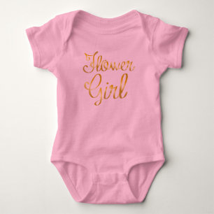 Flower Girl Gold and Pink Tutu Baby Bodysuit