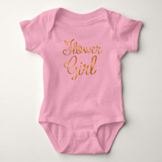 Flower Girl Gold and Pink Tutu Baby Bodysuit