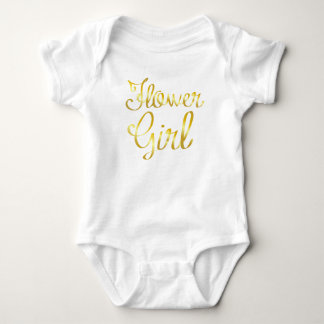 Flower Girl Gold and White Baby Bodysuit
