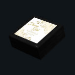 Flower Girl Gold Keepsake Jewellery Box Gift<br><div class="desc">This beautiful chiffon scarf is designed as a wedding gift or favour for flower girls. Designed to coordinate with our Gold Foil Elegant Wedding Suite, it features a gold faux foil flourish border with the text "Flower Girl" as well as a place to enter her name, the couple's name, and...</div>