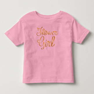 Flower Girl Gold Pink Tee Shirt