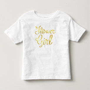 Flower Girl Gold White Tee Shirt