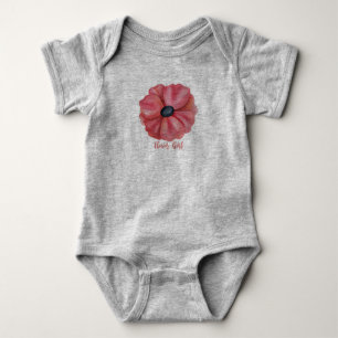 Flower girl grey baby baby bodysuit