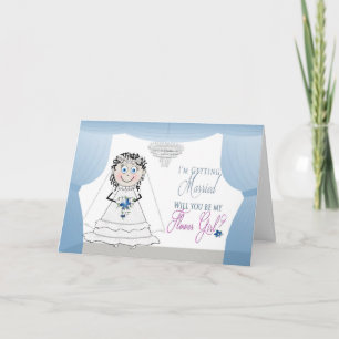 FLOWER GIRL INVITATION - BRIDE WITH CHANDELIER
