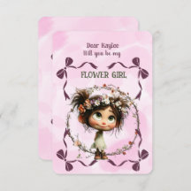 Flower Girl Invitation Floral Pink Watercolor