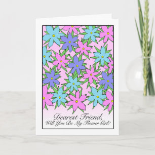 Flower Girl Invitation for Friend, Pastel Flowers