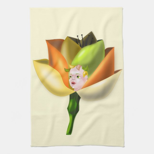 Flower Girl Kitchen Towel (Vertical)