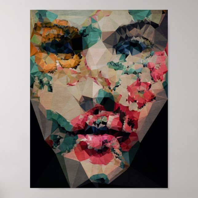 Flower Girl - Kubistika by Boris Draschoff Poster (Front)