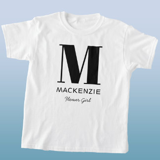 Flower Girl Monogram Name T-Shirt