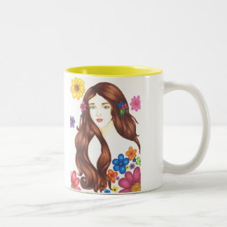 Flower Girl Mug 11oz (White/Yellow)