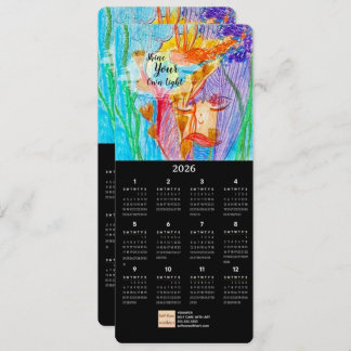 Flower Girl Oil Pastel Art Calendar Card