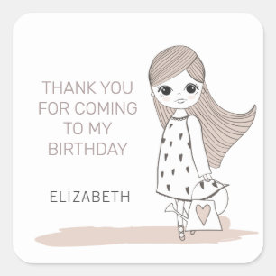 Flower Girl   Personalised Birthday Sticker