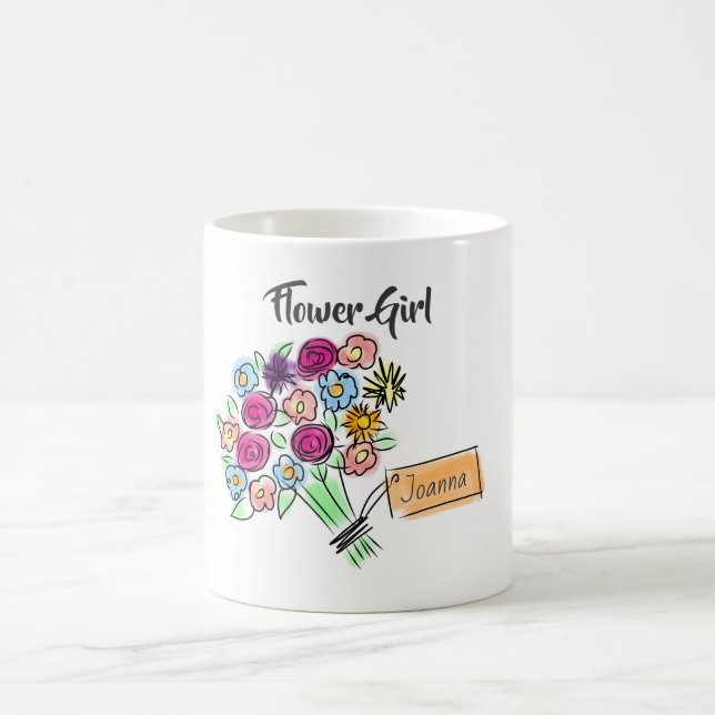 Flower Girl Personalized Flowers Coffee Mug (Center)