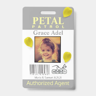 flower Girl Petal Patrol Badge ID Badge