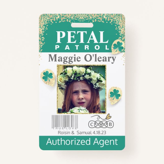 flower Girl Petal Patrol Badge ID Badge (Front)