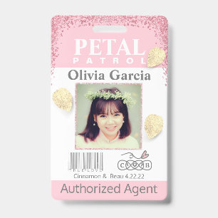 flower Girl Petal Patrol Badge ID Badge