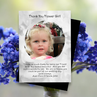 Flower Girl Photo Thank you Message Card