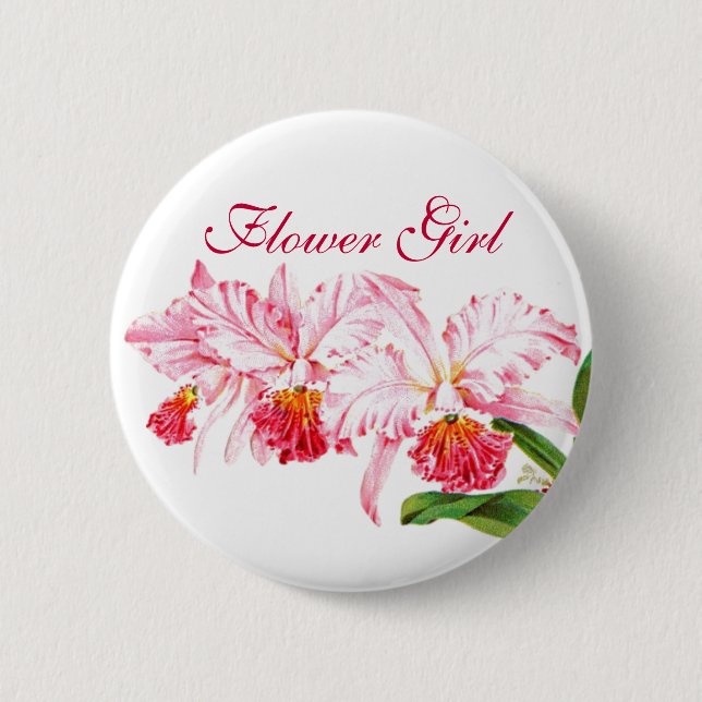 Flower Girl Pin with Pink Orchids (Front)