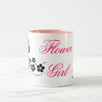 Flower Girl pink Black Two-Tone Coffee Mug
