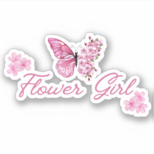 flower girl pink butterfly cute minimal