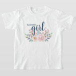 Flower Girl Pink Florl Wedding T-Shirt<br><div class="desc">Make your flower girl feel extra special with this fun t-shirt!</div>