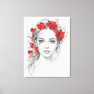 Flower girl portrait  canvas print