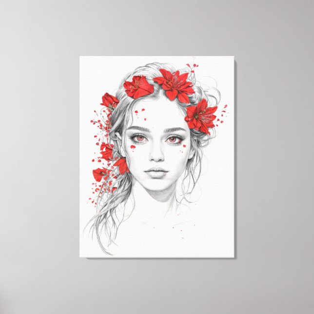 Flower girl portrait  canvas print (Front)