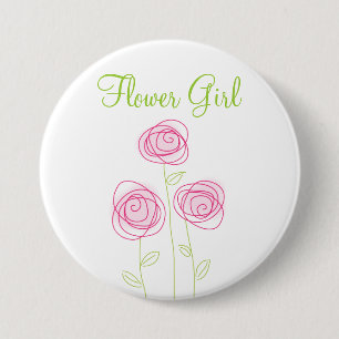 Flower Girl Pretty Posies Rehearsal Button