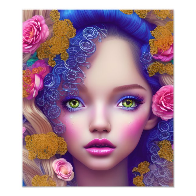 Flower Girl Princess Inspired by Ukrainian Culture Photo Print (Front)