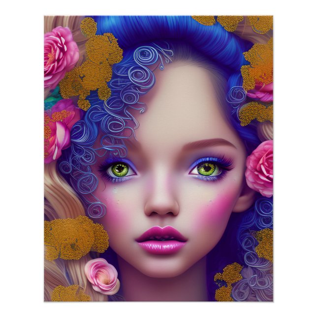 Flower Girl Princess Inspired by Ukrainian Culture Poster (Front)