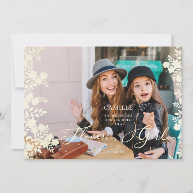 Flower Girl Proposal Botanical Frame Photo (Front)