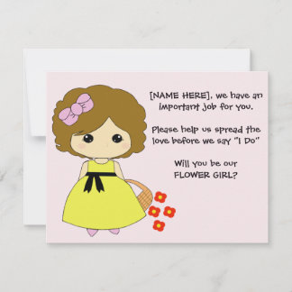 Flower Girl Proposal - Brunette Invitation