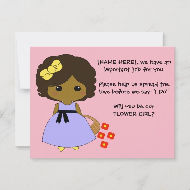 Flower Girl Proposal Card  - Brunette (Front)