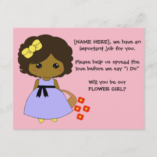 Flower Girl Proposal Card - Brunette