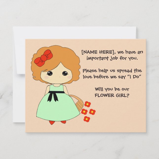 Flower Girl Proposal Card - Red (Front)