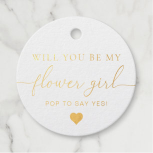 Flower Girl Proposal Foil Favour Tag