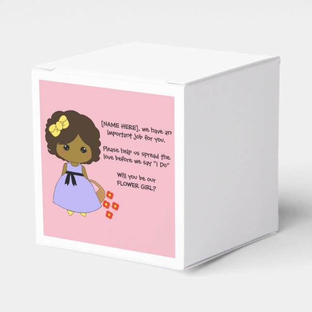 Flower girl proposal gift box - Brunette (Front Side)