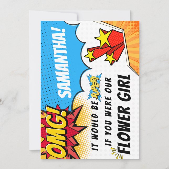 Flower Girl Proposal - Superhero Theme Invitation (Front)