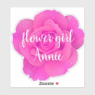 Flower Girl Purple Pink Rose Personalised Name