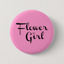 Flower Girl Retro Script Black on Pink