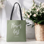 Flower Girl Sage Green Wedding Tote Bag<br><div class="desc">Flower Girl Sage Green Tote Bag for Wedding,  Bridal Party,  Bridal Shower,  Bachelorette Party. Check out more products with this design in the collection below.</div>