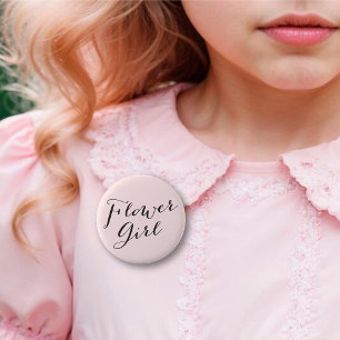 Flower Girl Script Chic Wedding Rehearsal Party 6 Cm Round Badge