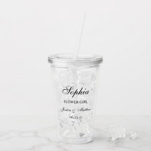 Flower Girl Script Customised Acrylic Tumbler