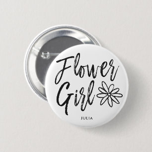 Flower Girl Script Style Custom Wedding 6 Cm Round Badge