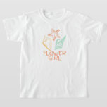 Flower Girl Seashell Beach Wedding T-Shirt<br><div class="desc">Flower girl design has a seashell motif,  is part of the beach wedding collection and is available in more styles.</div>