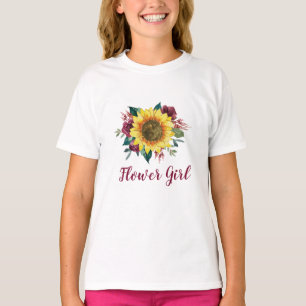 Flower Girl Sunflower Floral Wedding T-Shirt