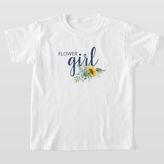 Flower Girl Sunflower Wedding T-Shirt (Laydown)